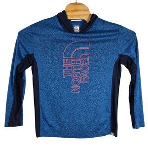 The North Face Pullover Hooded Shirt Boys XL (18-20)‎ Polyester Blue Long Sleeve